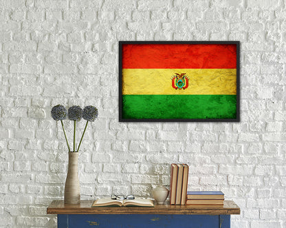 Bolivia Country Vintage Flag Wood Framed Print Wall Art Decor Gifts