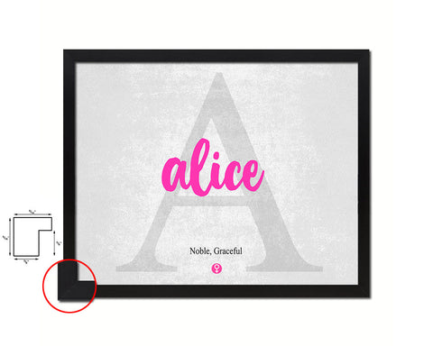 Alice Personalized Biblical Name Plate Art Framed Print Kids Baby Room Wall Decor Gifts