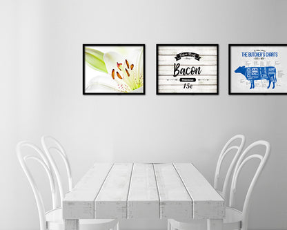 Farm Fresh Bacon Vintage Sign Fine Art Paper Prints Wood Frame Wall Art Decor Gifts