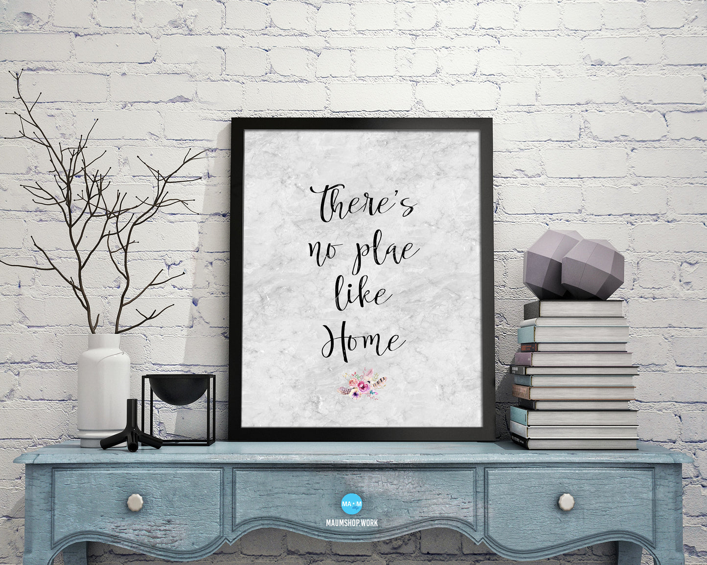 There’s no place like home Rainbow Pride Peace Right Justice Poster Wood Frame Print Art