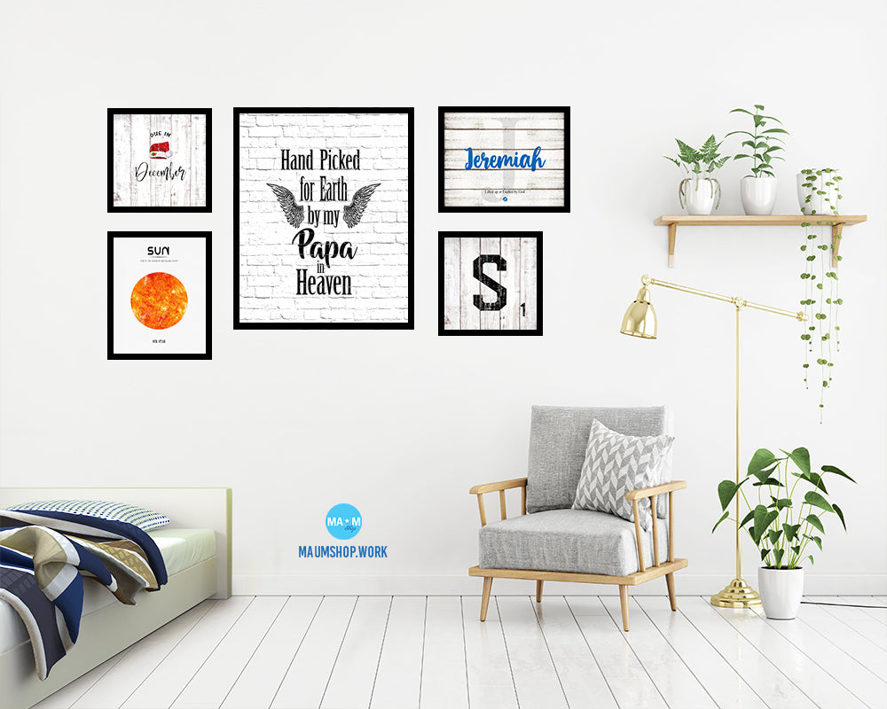 Hand picked for earth by our Papa in heaven Quote Framed Print Wall Art Decor Gifts