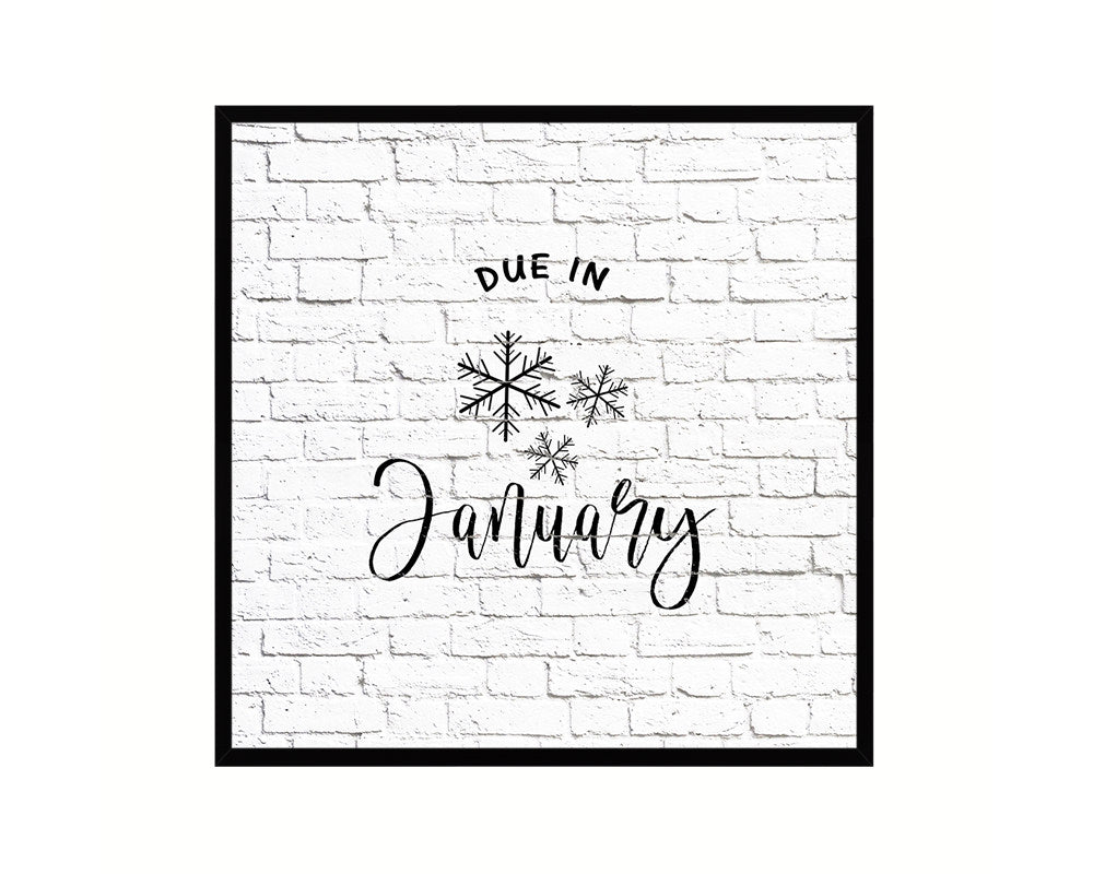 Baby Due In January Pregnancy Announcement Personalized Frame Print Wall Decor Art Gifts