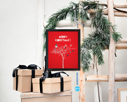 Chihuahua Holiday Season Gifts Wood Framed Print Home Decor Wall Art