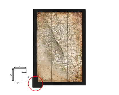 California Antique Map Framed Print Art Gifts