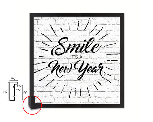 Smile it's a new year Quote Framed Print Home Decor Wall Art Gifts