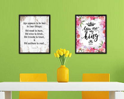 Age appears best in four things Quote Framed Artwork Print Wall Decor Art Gifts