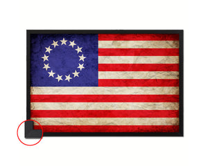 13 Colonies Vintage Military Flag Framed Print Sign Decor Wall Art Gifts