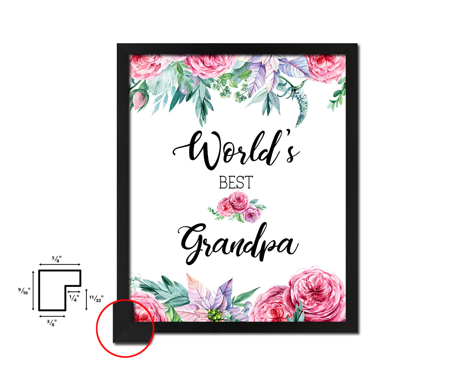 World's best grandpa Father's Day Framed Print Home Decor Wall Art Gifts