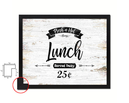 Fresh'n Hot Lunch Vintage Sign Fine Art Paper Prints Wood Frame Wall Art Decor Gifts