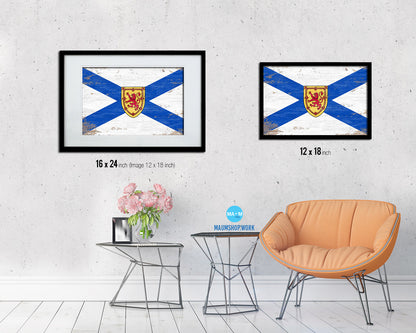 Nova Scotia Province City Canada Country Shabby Chic Flag Framed Prints Decor Wall Art Gifts