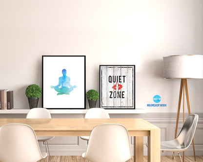 Double Pigeon Pose Fire Log Pose Agnistambhasana Yoga Wood Framed Print Wall Decor Art Gifts
