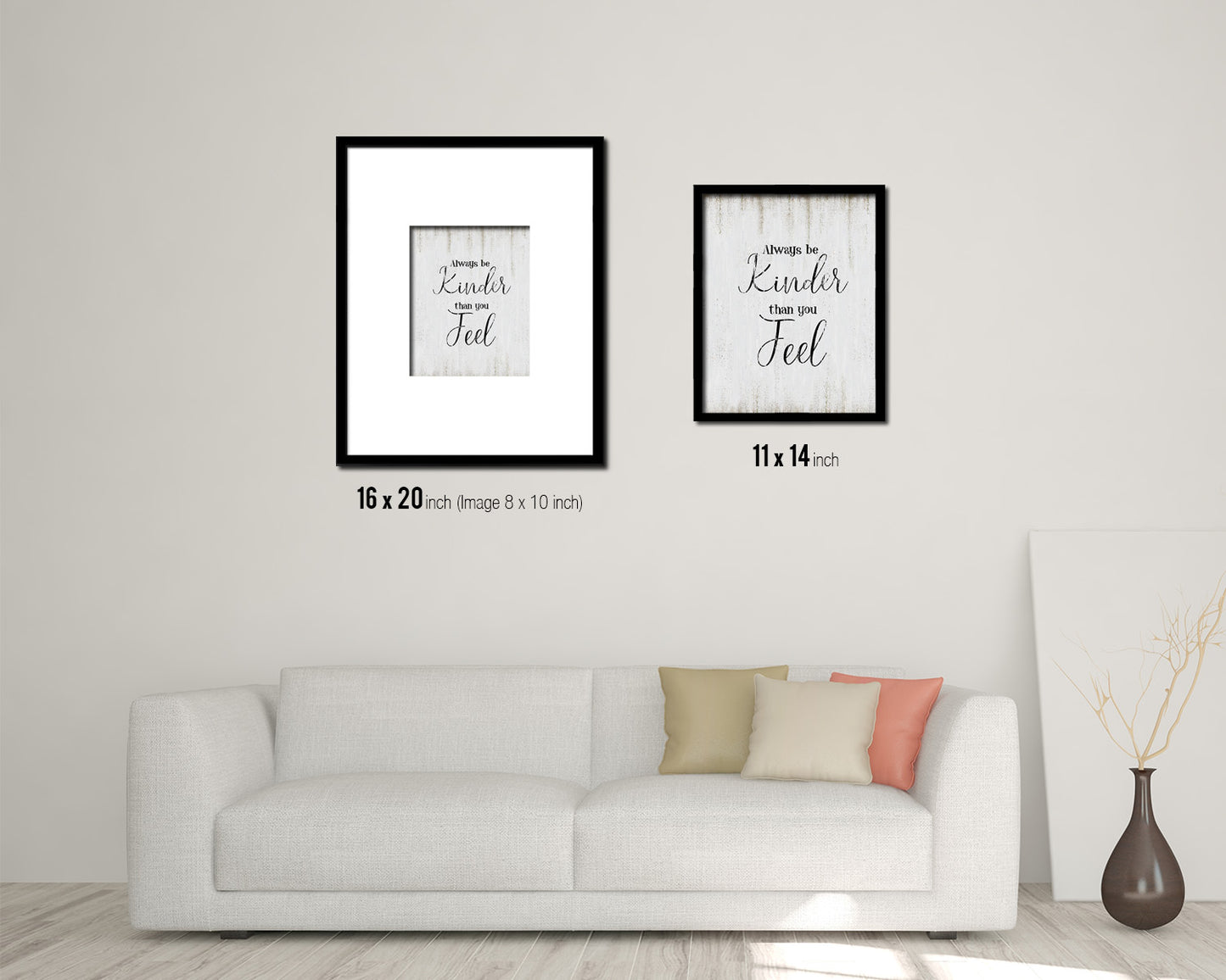 Always be kinder than you feel Quote Wood Framed Print Wall Decor Art