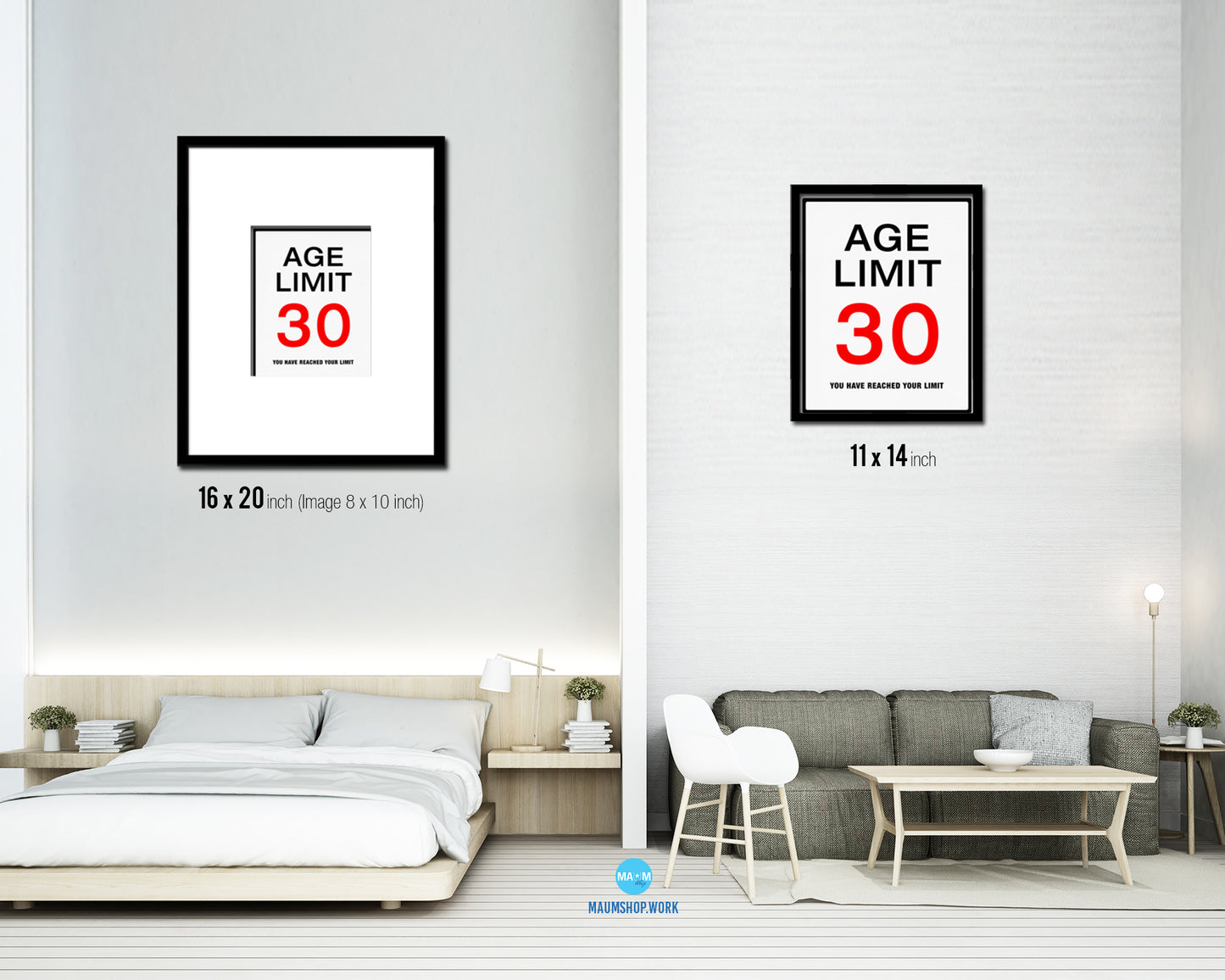 Age limit 30 you have reached your limit Notice Danger Sign Framed Print Home Decor Wall Art Gifts