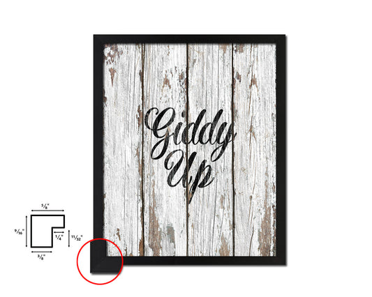 Giddy Up Quote Framed Artwork Print Home Decor Wall Art Gifts