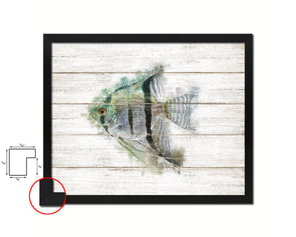 Silver Angelfish Framed Print Modern Restaurant Sushi Bar Modern Watercolor Wall Art Decor