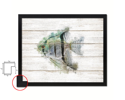 Silver Angelfish Framed Print Modern Restaurant Sushi Bar Modern Watercolor Wall Art Decor