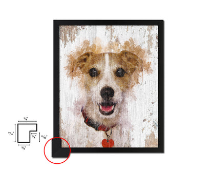 Jack Russell Terrier Dog Puppy Portrait Framed Print Pet Watercolor Wall Decor Art Gifts