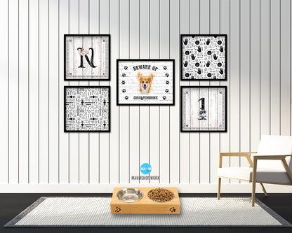 Beware of Cocker Spaniel Sign Wood Framed Print Wall Art Decor Gifts