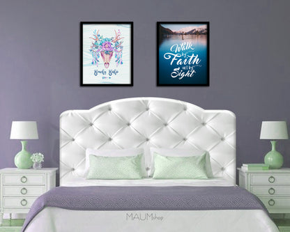 Walk by faith not by sight Quote Framed Print Wall Decor Art Gifts