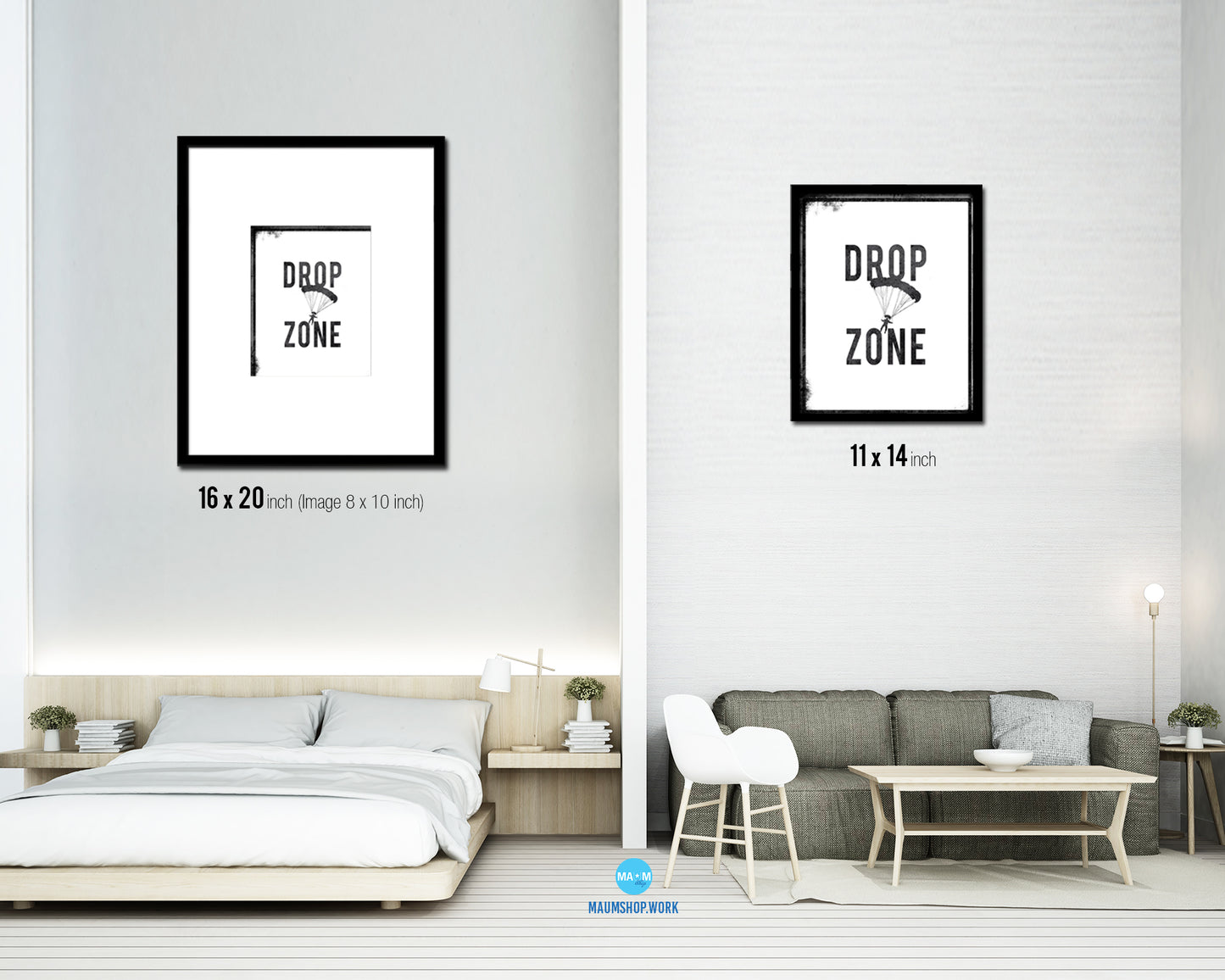 Drop Zone Notice Danger Sign Framed Print Home Decor Wall Art Gifts