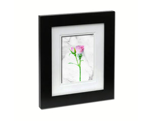Pink Rose Marble Texture Plants Art Wood Framed Print Wall Decor Gifts