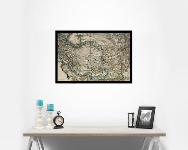 Iran Afghanistan Historical Map Framed Print Art Wall Decor Gifts