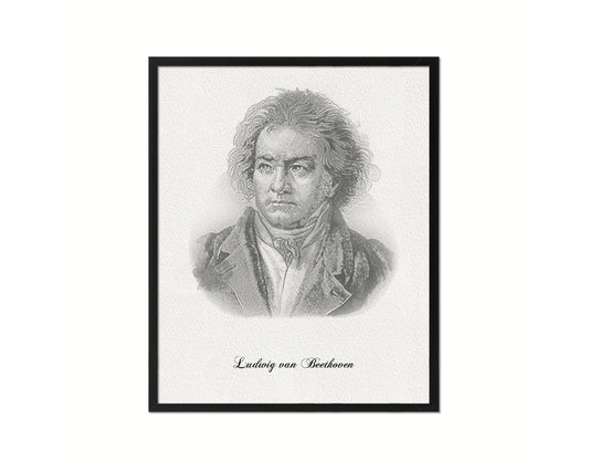 Ludivig van Beethoven Classical Music Framed Print Orchestra Teacher Gifts Home Wall Decor