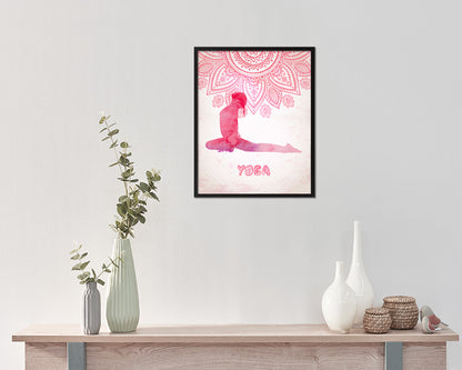 Up Dog Yoga Wood Framed Print Wall Decor Art Gifts