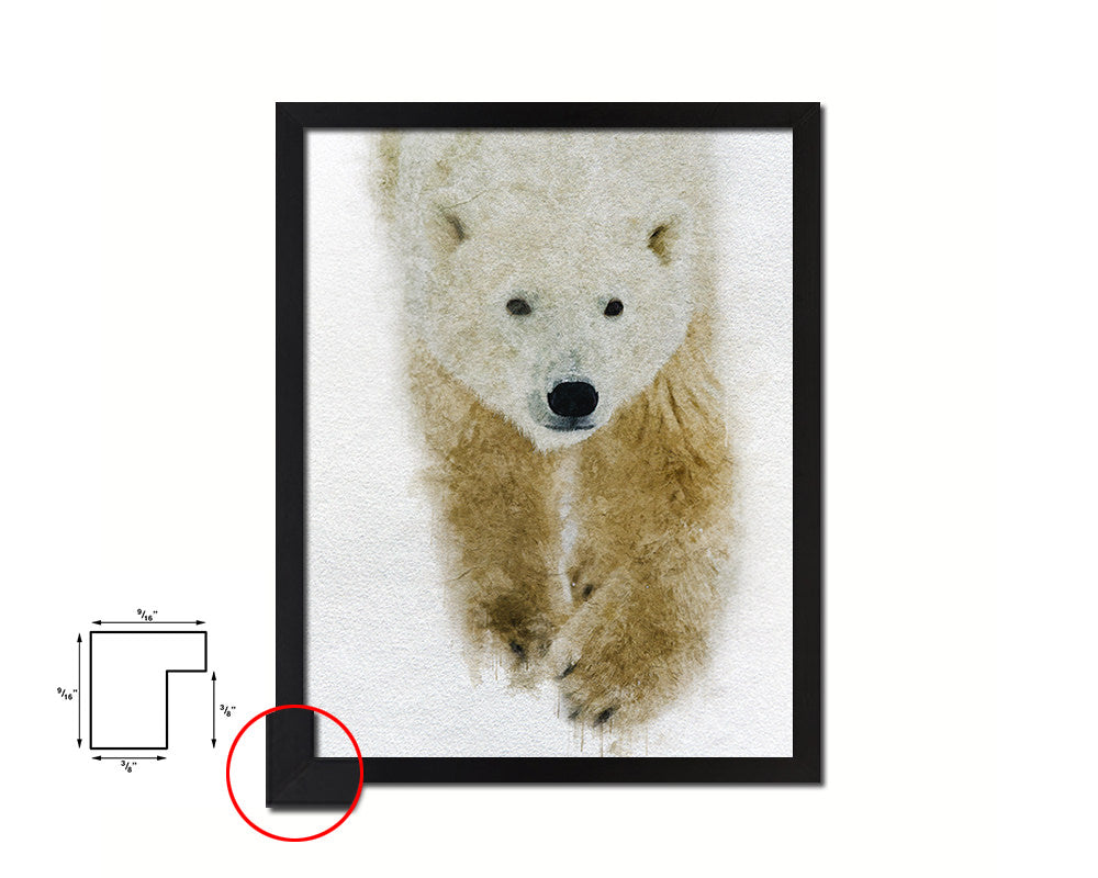 Polar Animal Painting Print Framed Art Home Wall Decor Gifts