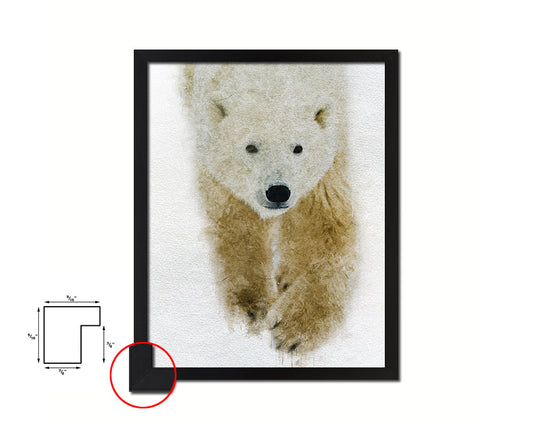 Polar Animal Painting Print Framed Art Home Wall Decor Gifts