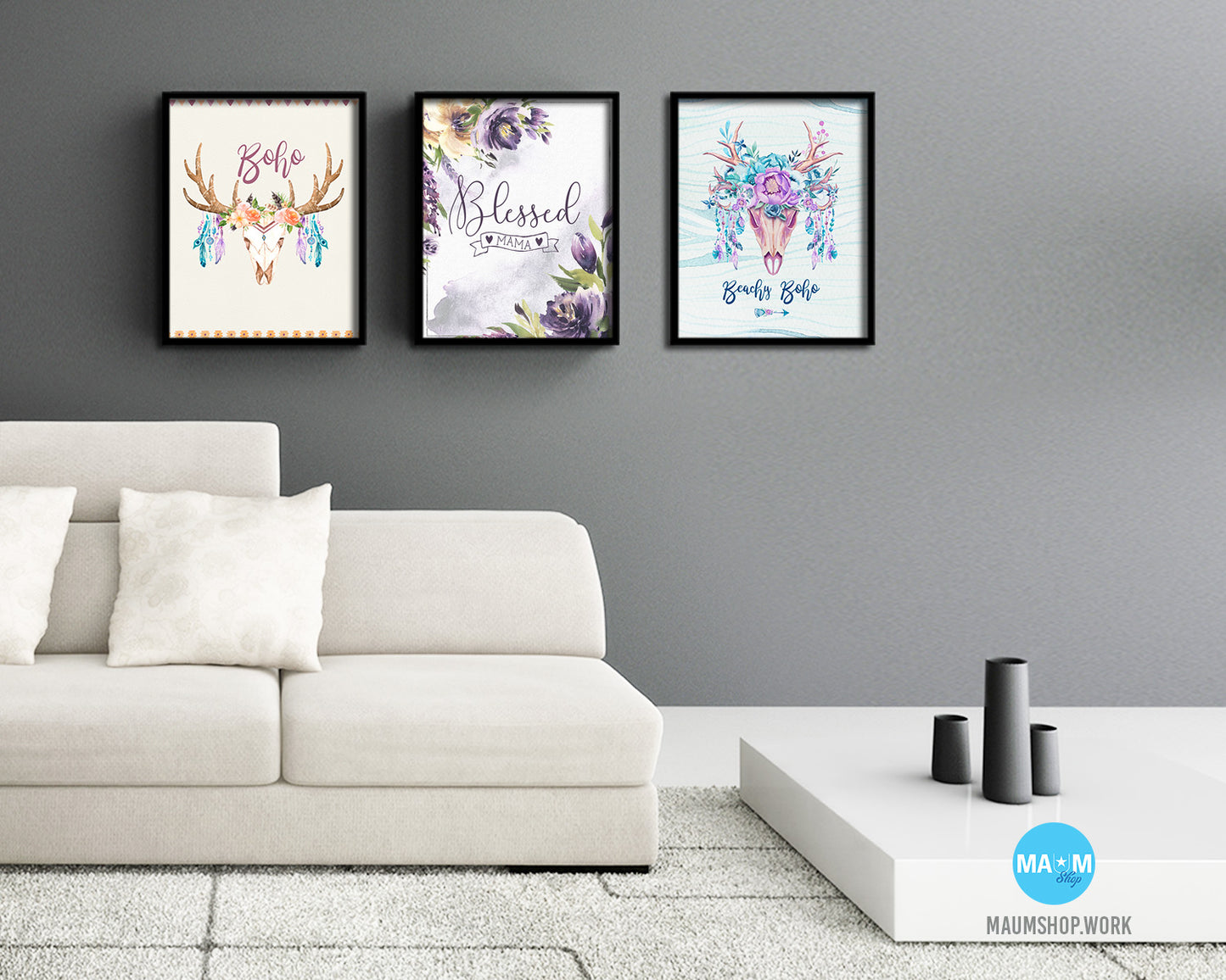 Blessed MAMA Mother's Day Framed Print Home Decor Wall Art Gifts