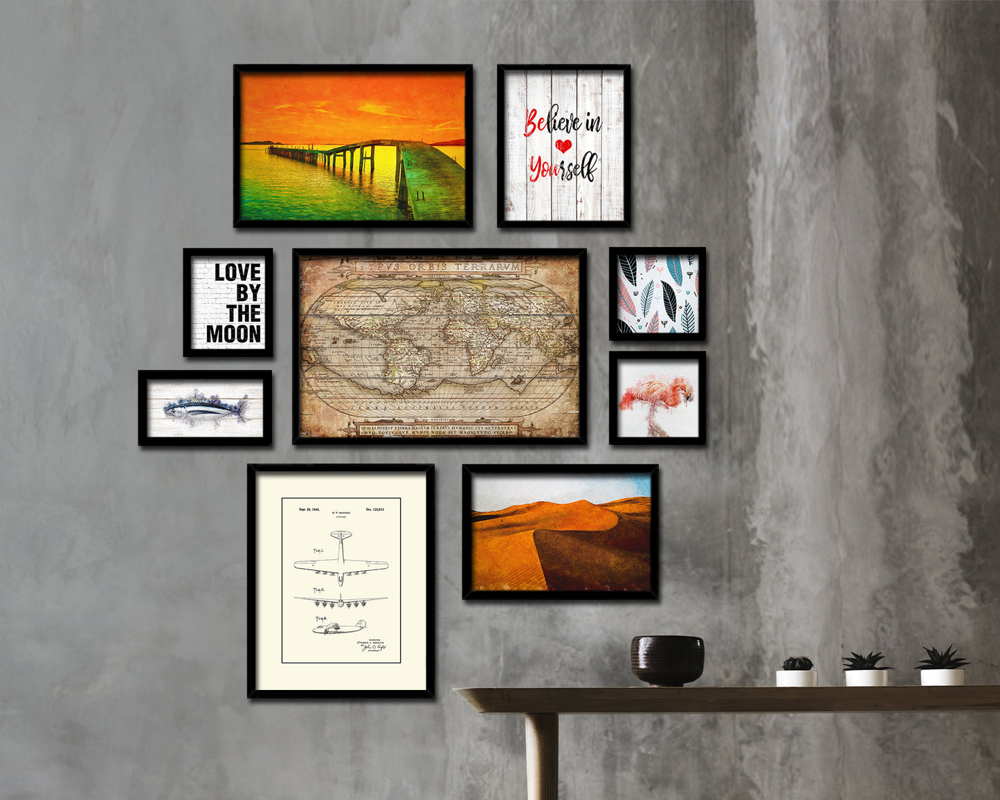 World Ocean Currents 1872 Antique Map Framed Print Art Wall Decor Gifts