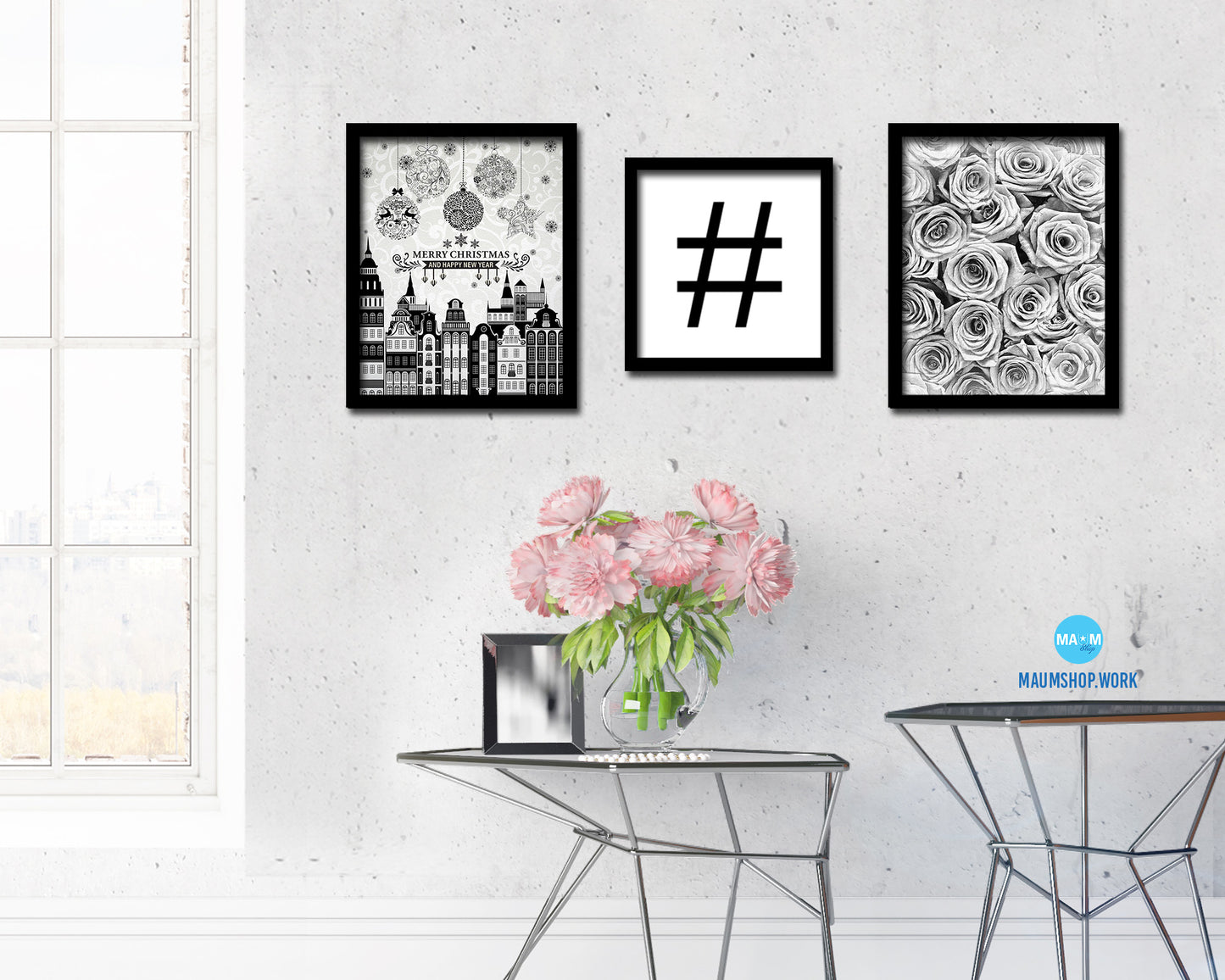 Hashtag Punctuation Symbol Framed Print Home Decor Wall Art English Teacher Gifts