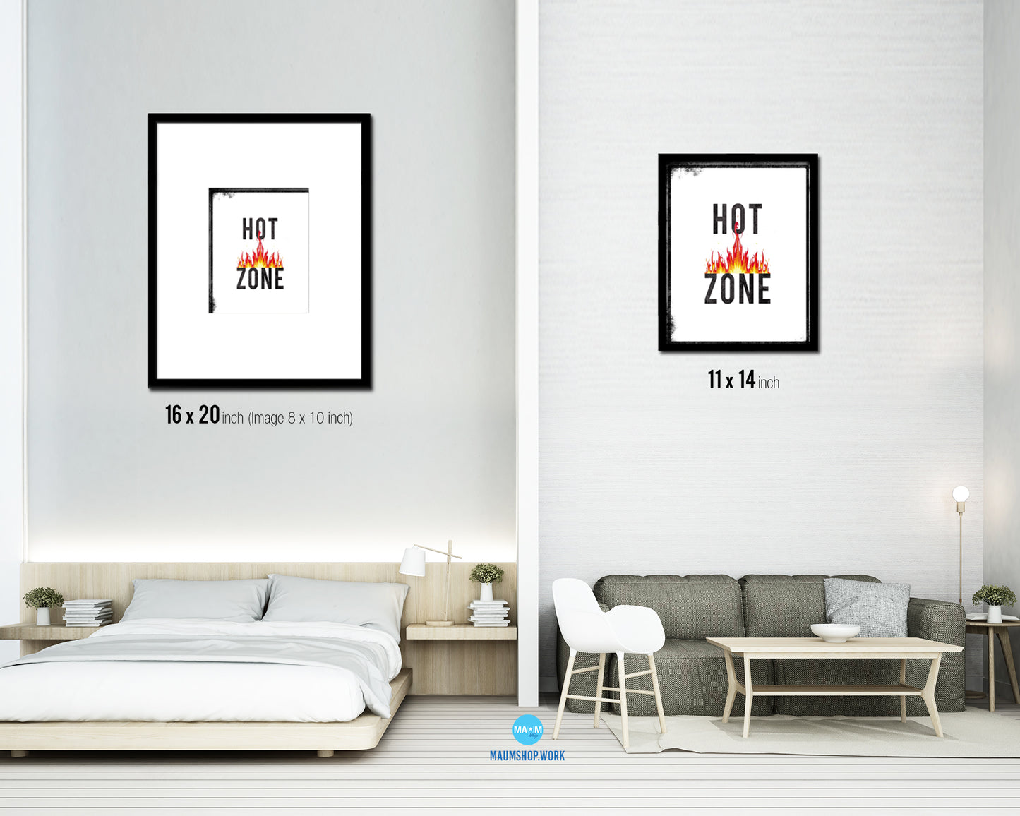 Hot Zone Notice Danger Sign Framed Print Home Decor Wall Art Gifts