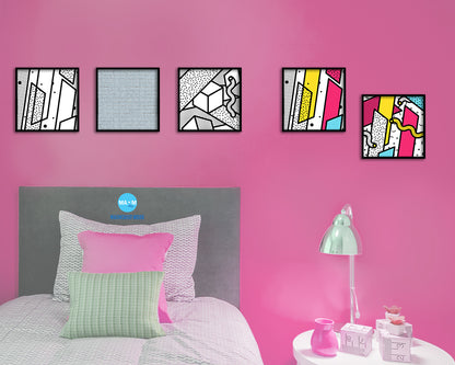 Abstract Artwork Wood Frame Gifts Modern Wall Decor Art Prints
