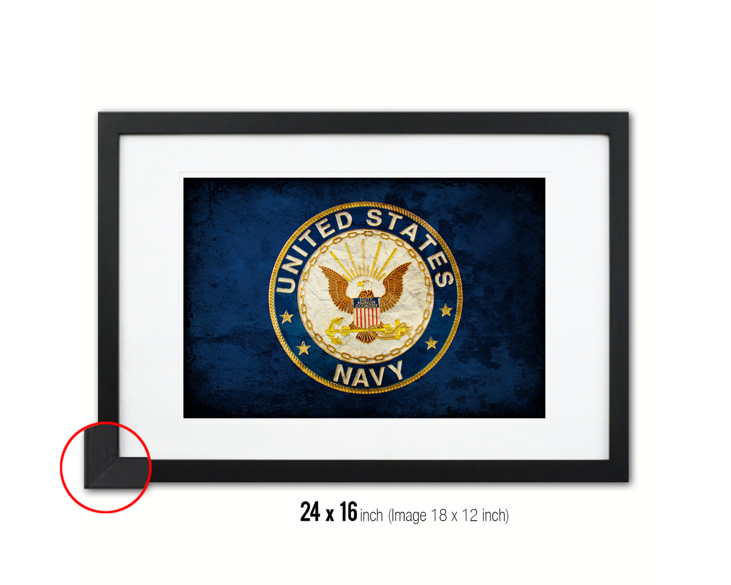 US Navy Seal Vintage Military Flag Framed Print Sign Decor Wall Art Gifts