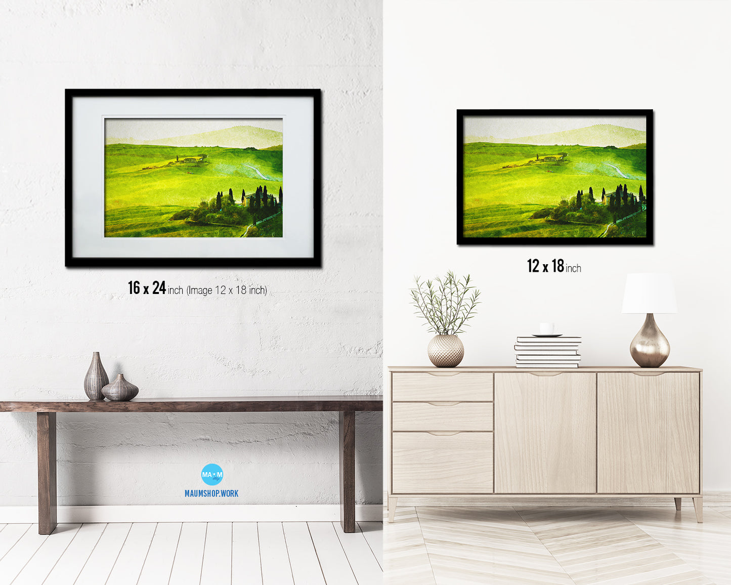 Tuscany, Italy Vineyards Artwork Painting Print Art Frame Home Wall Decor Gifts