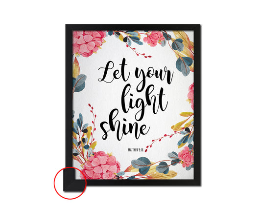 Let your light shine Quote Framed Print Wall Decor Art Gifts