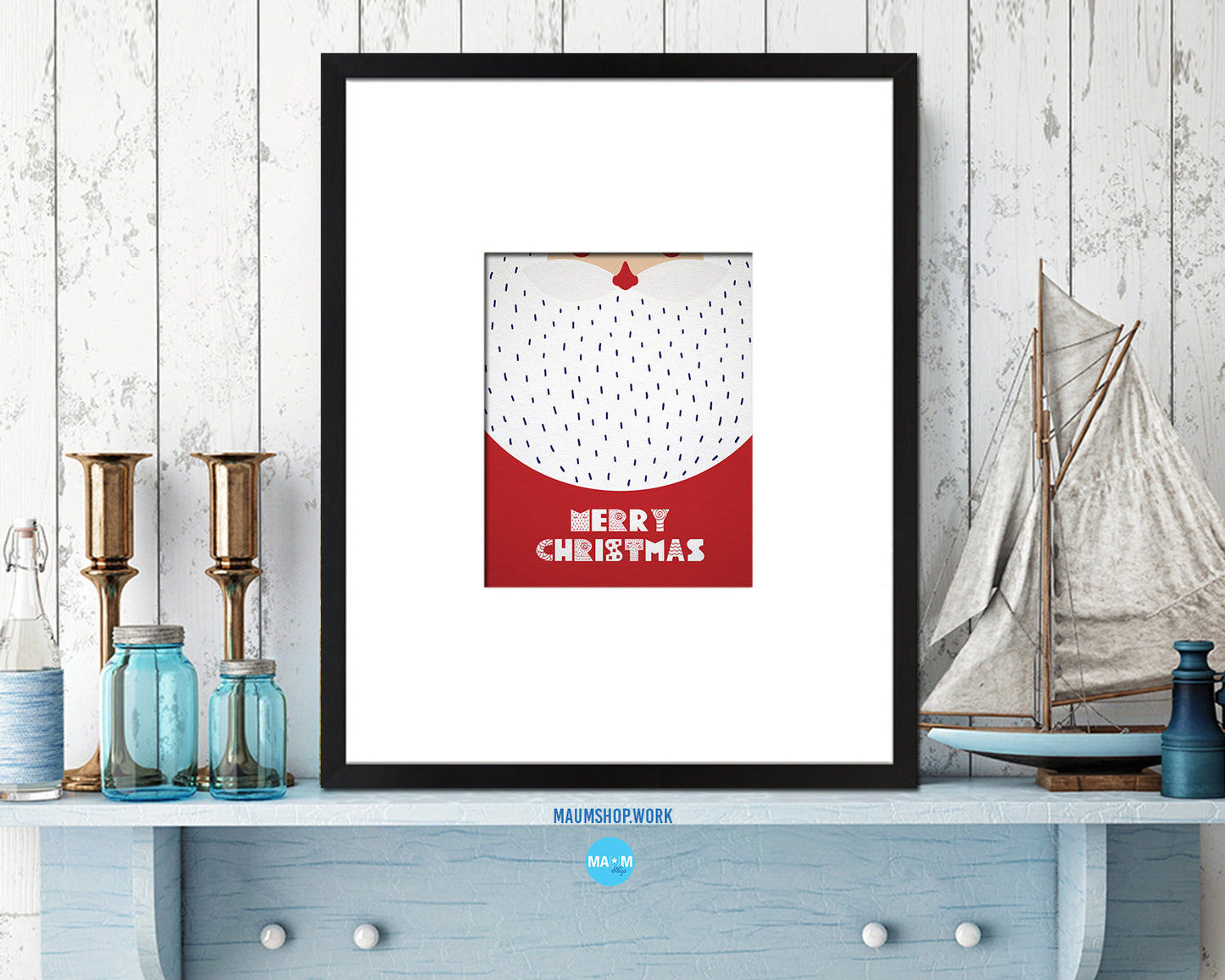 Merry Christmas Holiday Season Gifts Wood Framed Print Home Decor Wall Art