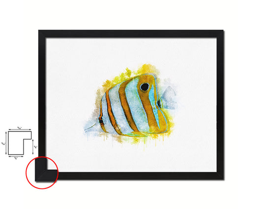 Tropical Fish Framed Print Modern Restaurant Sushi Bar Modern Watercolor Wall Art Decor