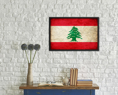 Lebanon Country Vintage Flag Wood Framed Print Wall Art Decor Gifts