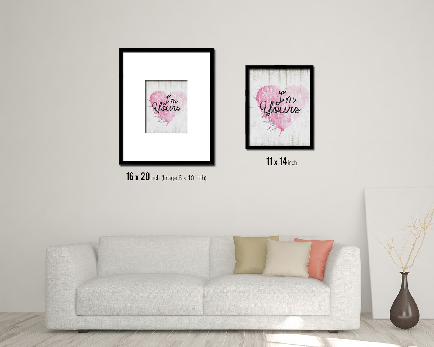 I'm yours Quote Wood Framed Print Wall Decor Art