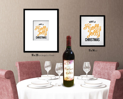 Have a holly jolly christmas Holiday Season Gifts Wood Framed Print Home Decor Wall Art