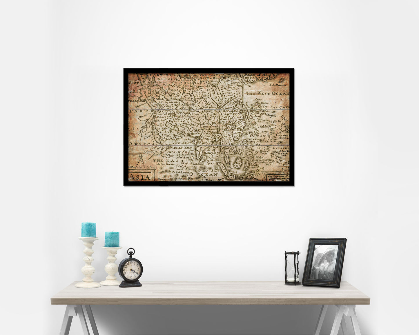 Asia John Speed 1675 Antique Map Framed Print Art Wall Decor Gifts