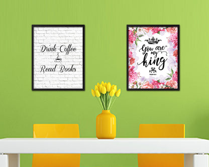 Drink coffee read books Quote Framed Artwork Print Wall Decor Art Gifts
