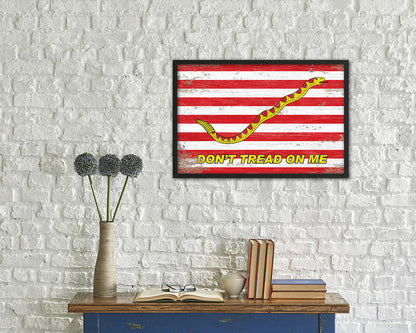 Gadsden First Navy Jacks Dont tread on Me Shabby Chic Military Flag Framed Print Art
