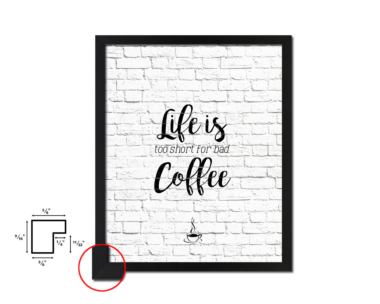 Life is what happens between coffee&wine Quote Framed Artwork Print Wall Decor Art Gifts