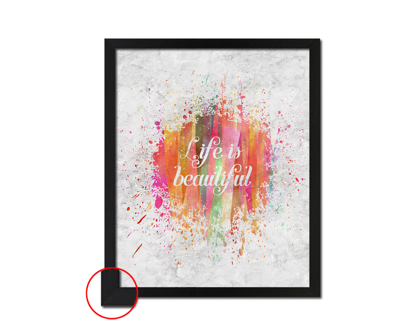 Life is beautiful Quote Framed Print Wall Art Decor Gifts