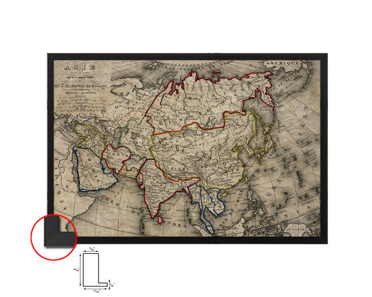 Asia 1846 Historical Map Framed Print Art Wall Decor Gifts