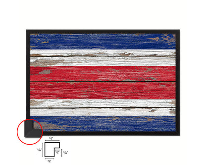 Costa Rica Country Wood Rustic National Flag Wood Framed Print Wall Art Decor Gifts